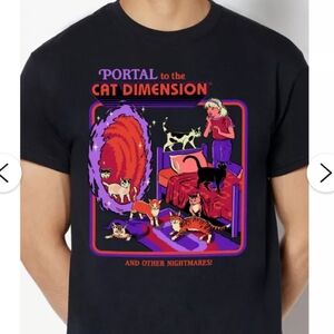 'Portal to the cat dimension and other nightmares!' graphic tee XL Steven Rhodes